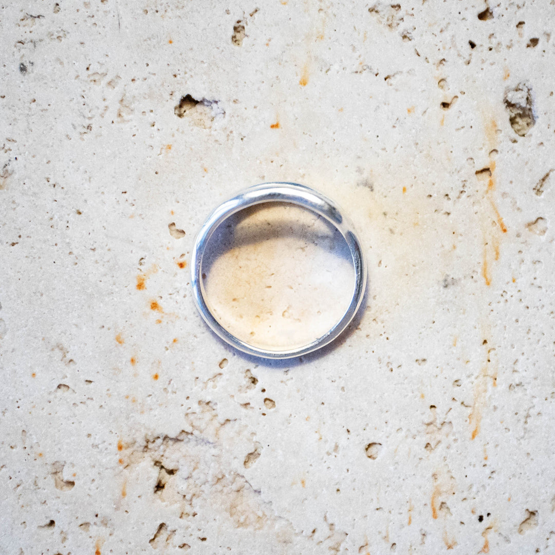 Bague organique en argent sterling 925 – fait main