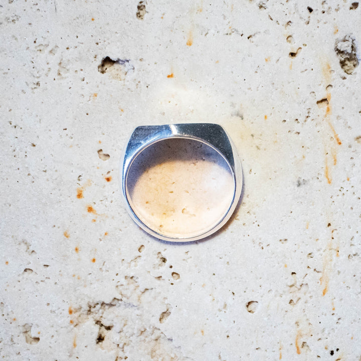Petite bague de sceau en argent sterling 925 carrée faite à la main