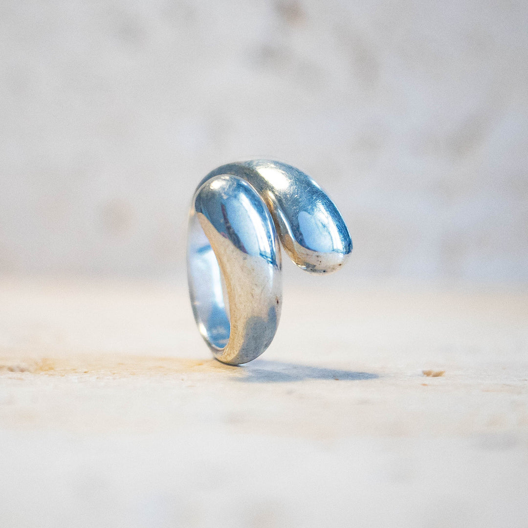 Bague Chunky ouverte en argent sterling massif 925 – ajustable en taille, fait à la main