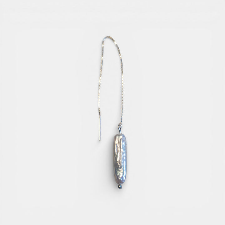 Boucles d'oreilles Threader avec Perle d'Eau Douce – Argent 925