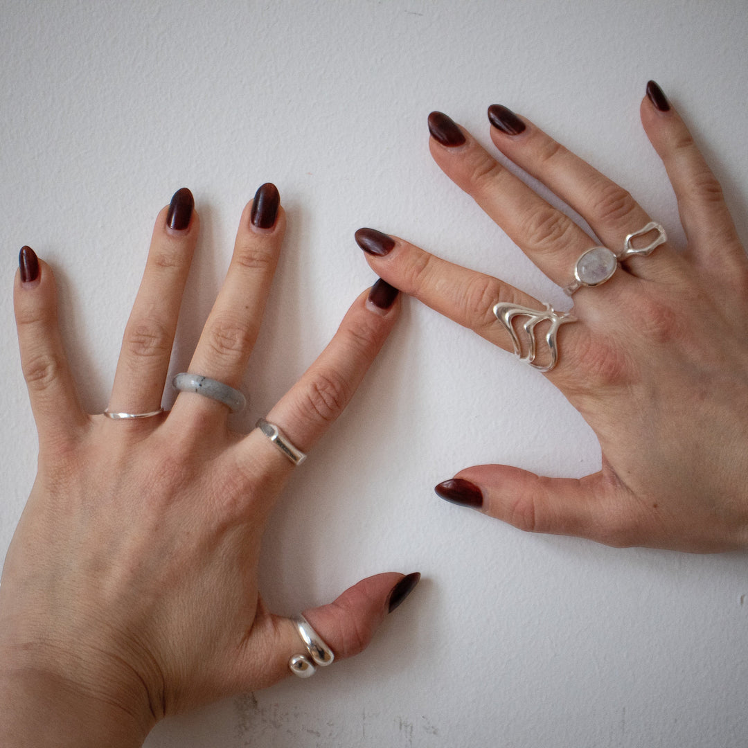 Bague Chunky ouverte en argent sterling massif 925 – ajustable en taille, fait à la main