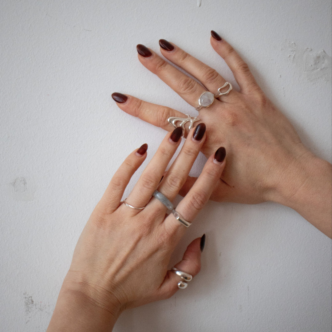 Bague en Labradorite – Bague Ovale Statement en Argent 925