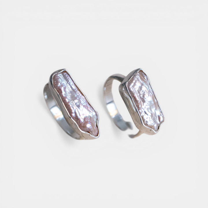 Bague en argent sterling 925 avec perle d'eau douce rose