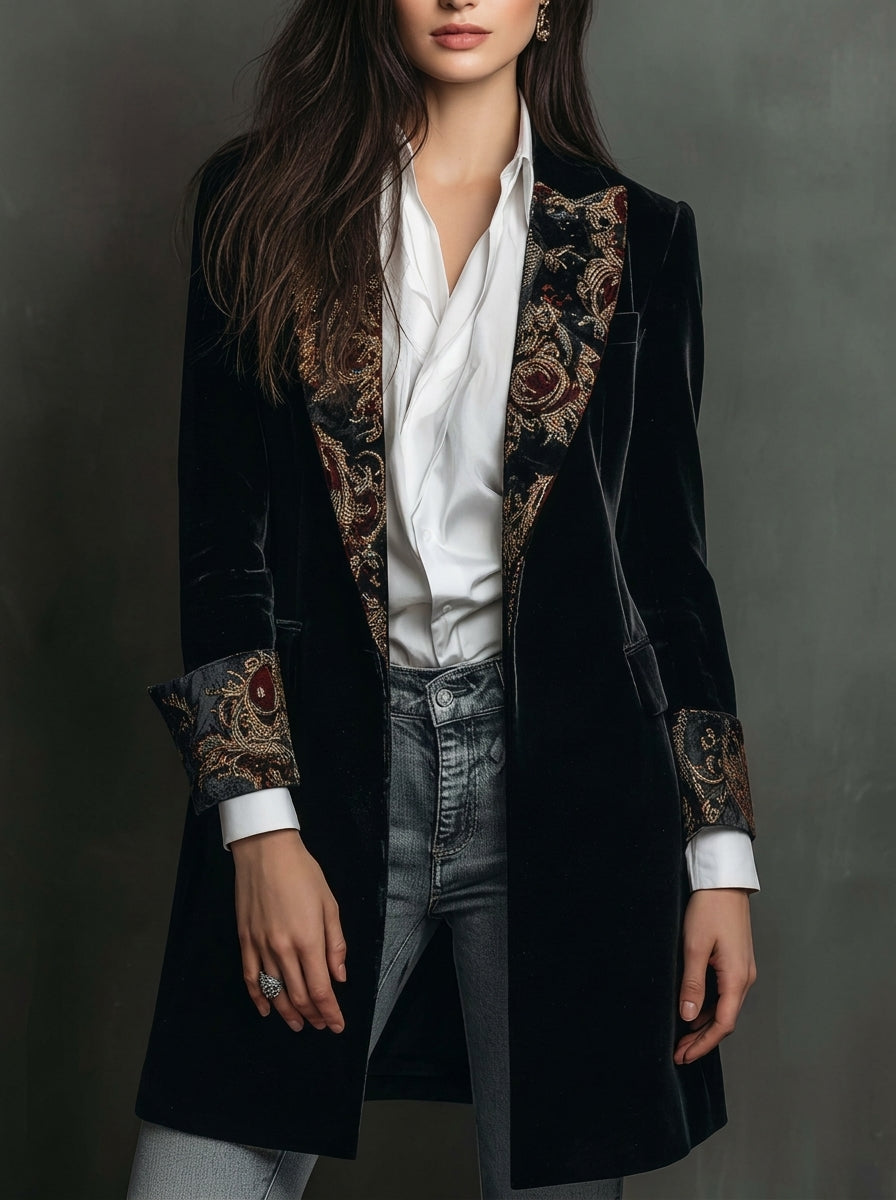 Marta - Blazer Ajusté avec Imprimé Baroque