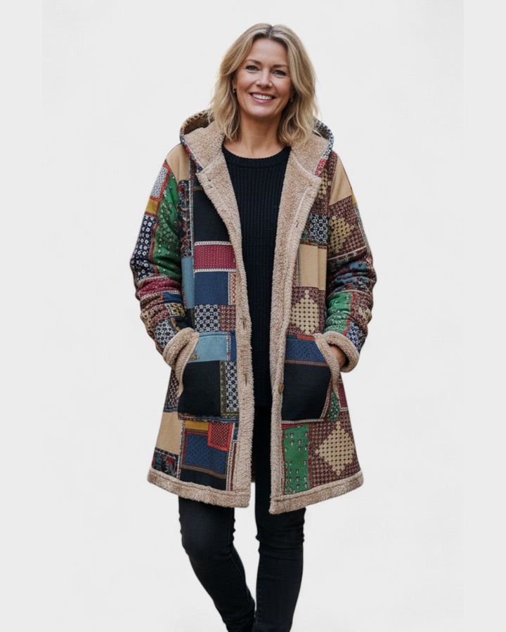 Automne - Patchwork Terreux Douillet avec Capuche