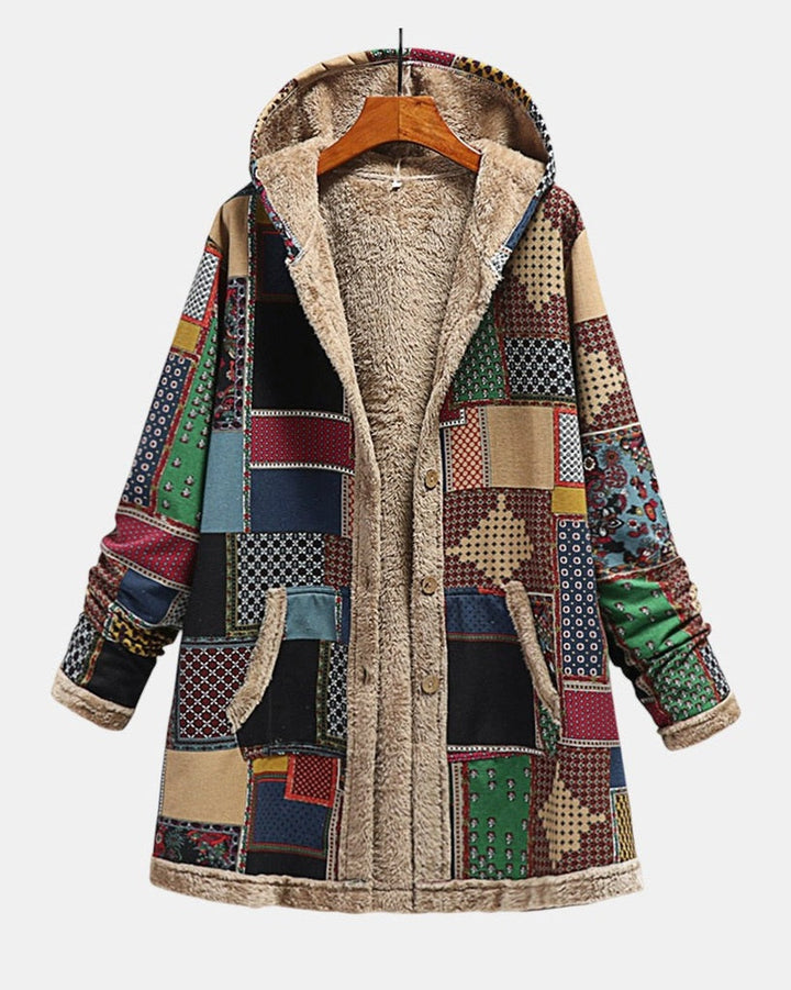 Automne - Patchwork Terreux Douillet avec Capuche