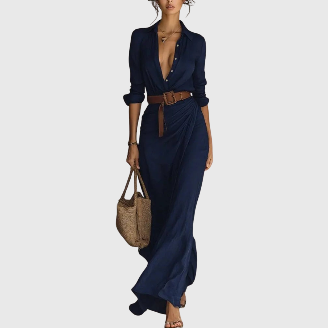 Thames – Élégant robe maxi enveloppante