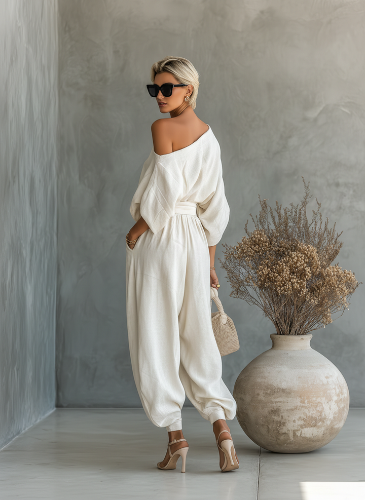 Ensemble Haut Off-Shoulder Pantalon