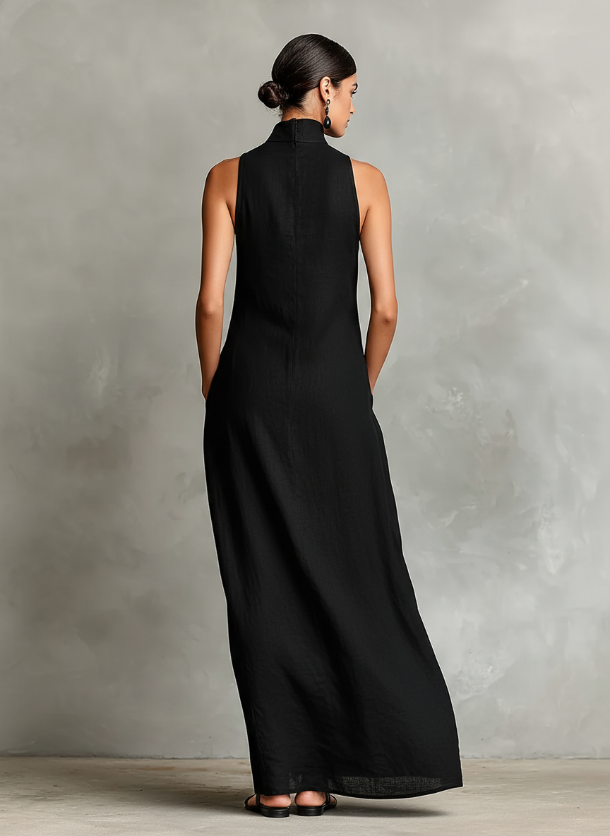 Macarena • Robe noire minimaliste longue