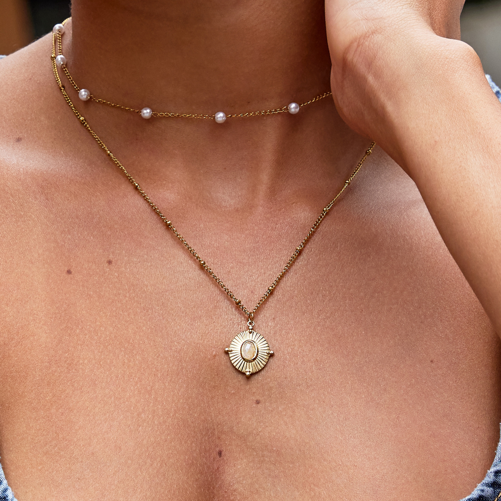 Collier Vintage Monique met Steen