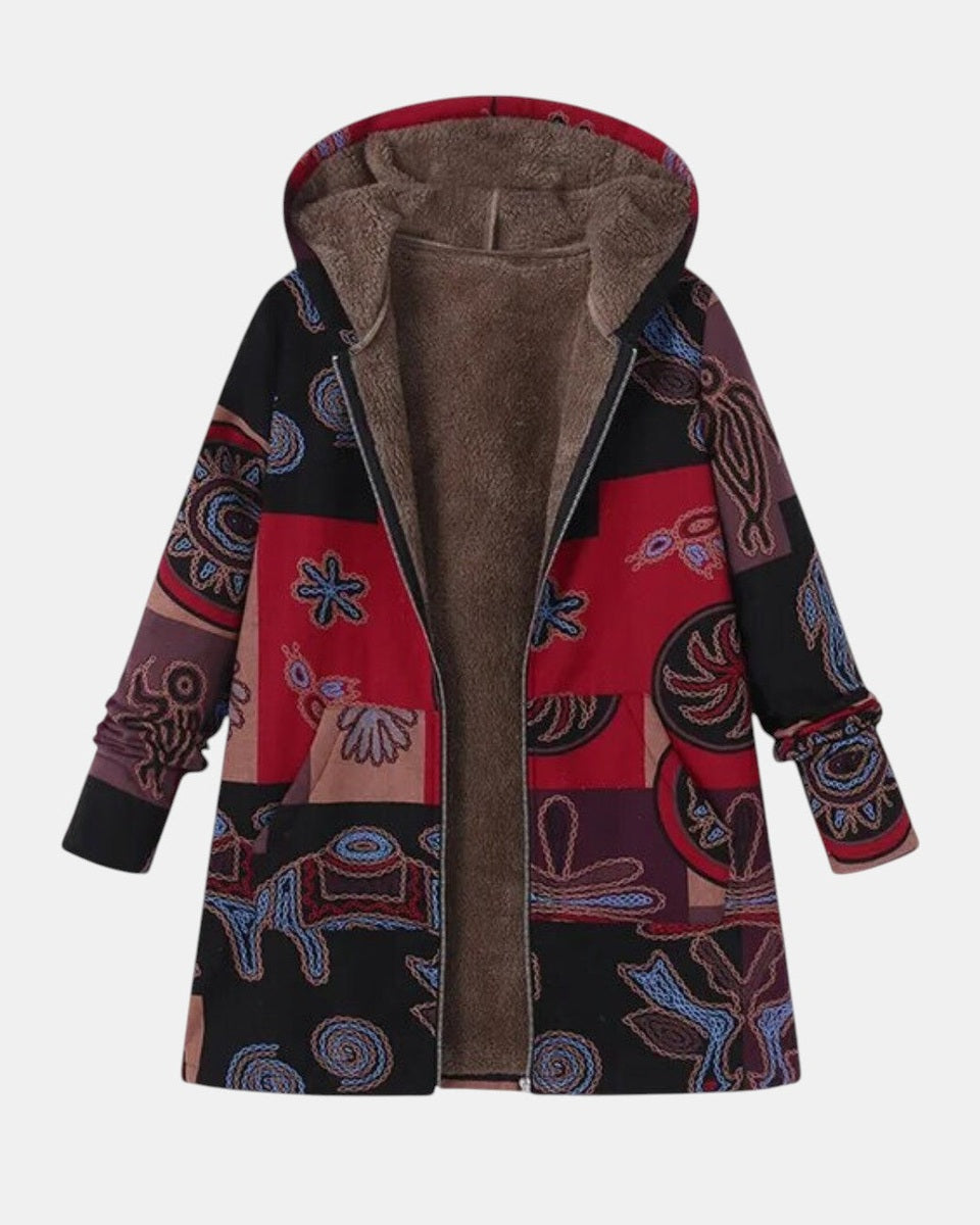 Marina - Hoodie Manteau Patchwork Abstrait Boho