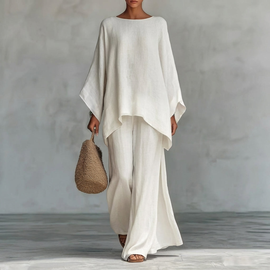 Christine | Ensemble deux pièces avec haut à manches longues et pantalon ample
