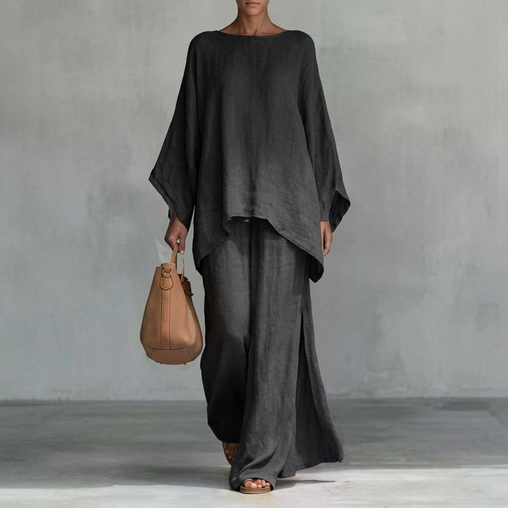 Christine | Ensemble deux pièces avec haut à manches longues et pantalon ample