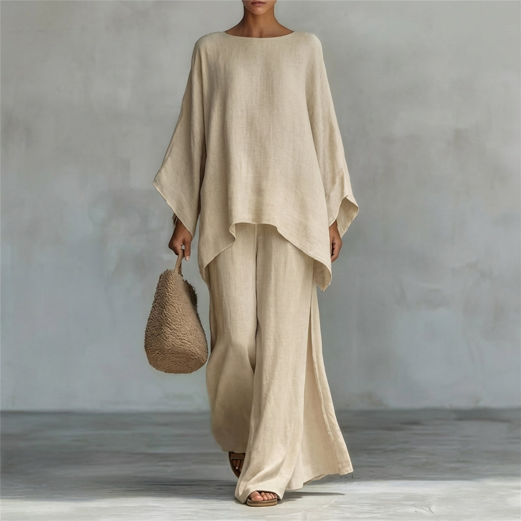 Christine | Ensemble deux pièces avec haut à manches longues et pantalon ample