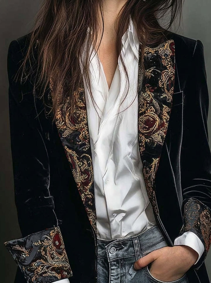 Marta - Blazer Ajusté avec Imprimé Baroque