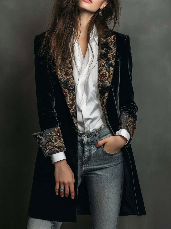 Marta - Blazer Ajusté avec Imprimé Baroque