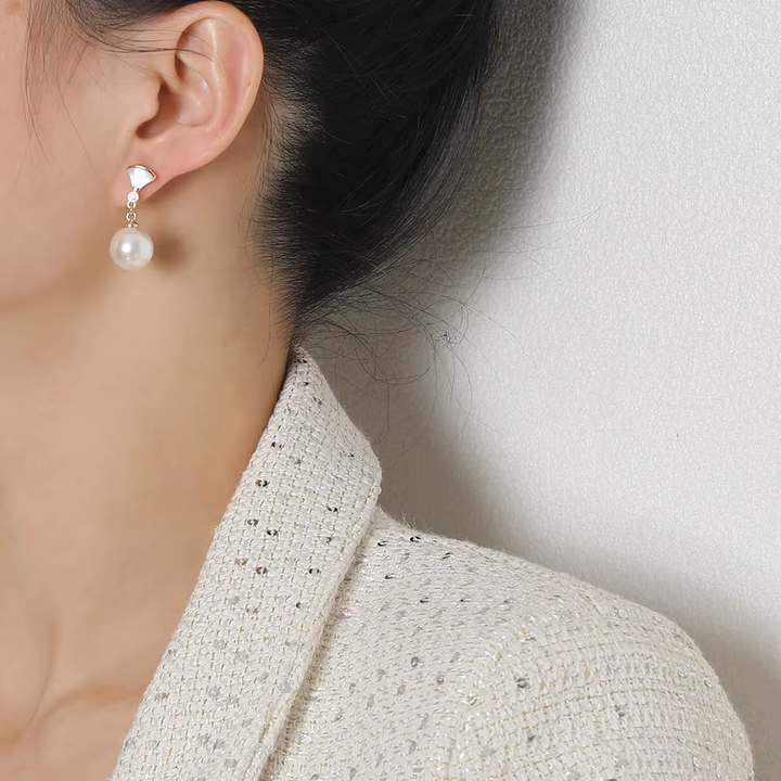 Boucles d'oreilles en argent chic avec perles