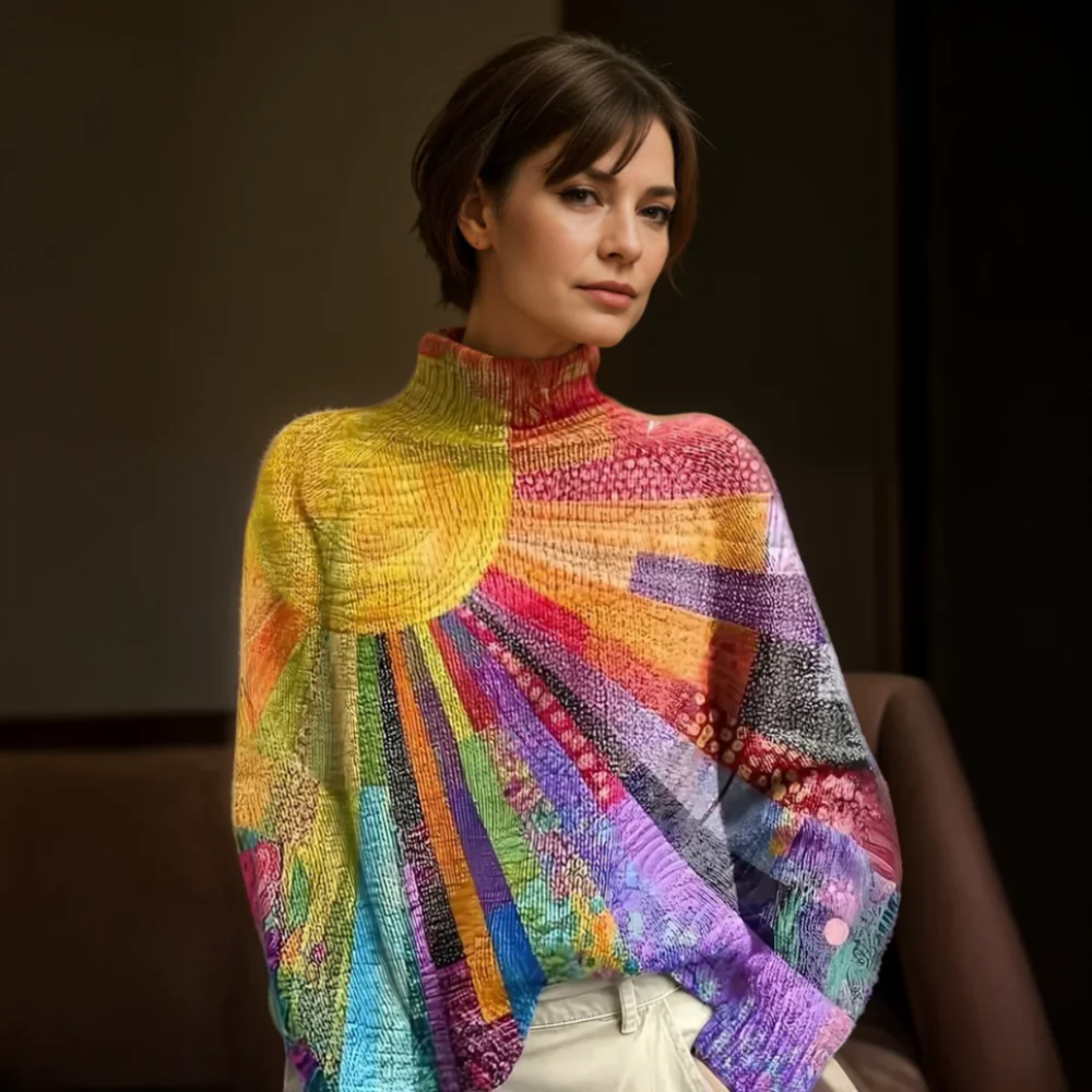 Noa™ | Pull Col Roulé Chaleureux et Coloré