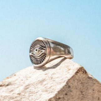 Bague Sceau Horus 925 Argent Sterling fait main