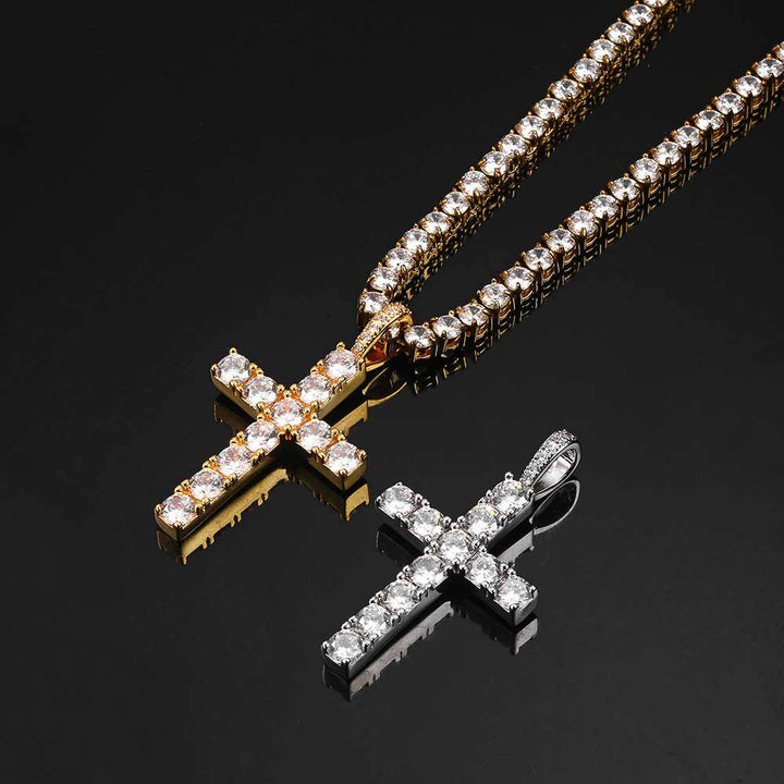 Collier en croix en or classique élégant