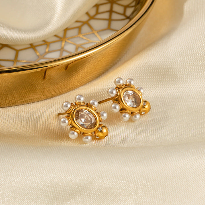 Boucles d'Oreilles en Or Fines avec Perle