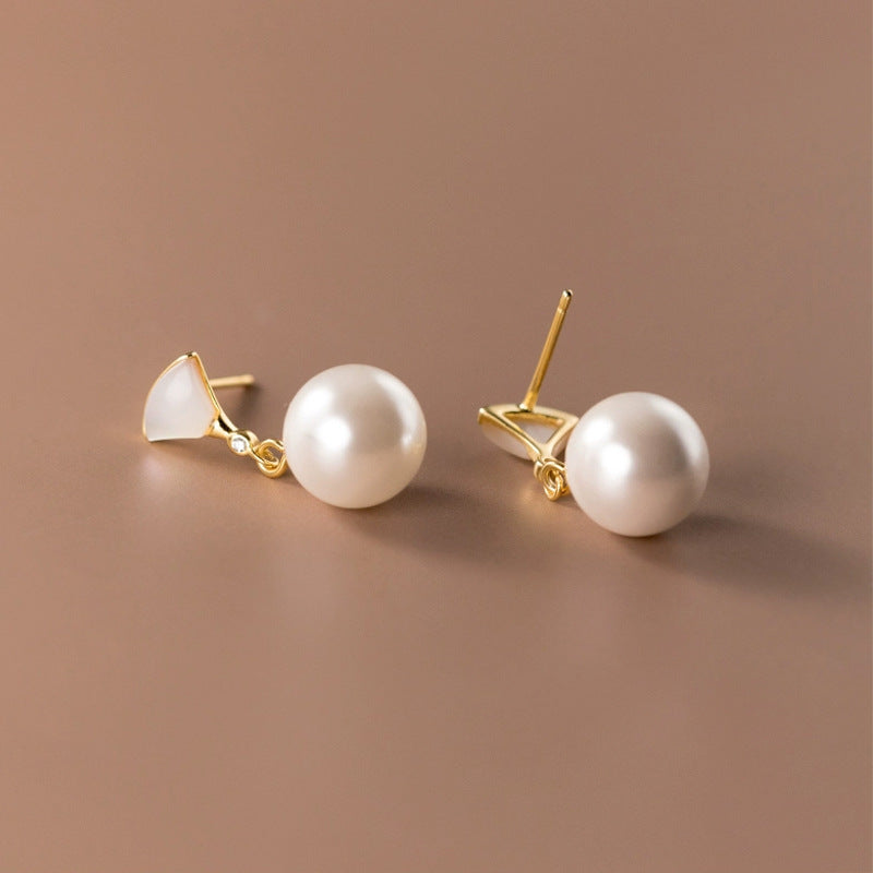 Boucles d'oreilles en argent chic avec perles