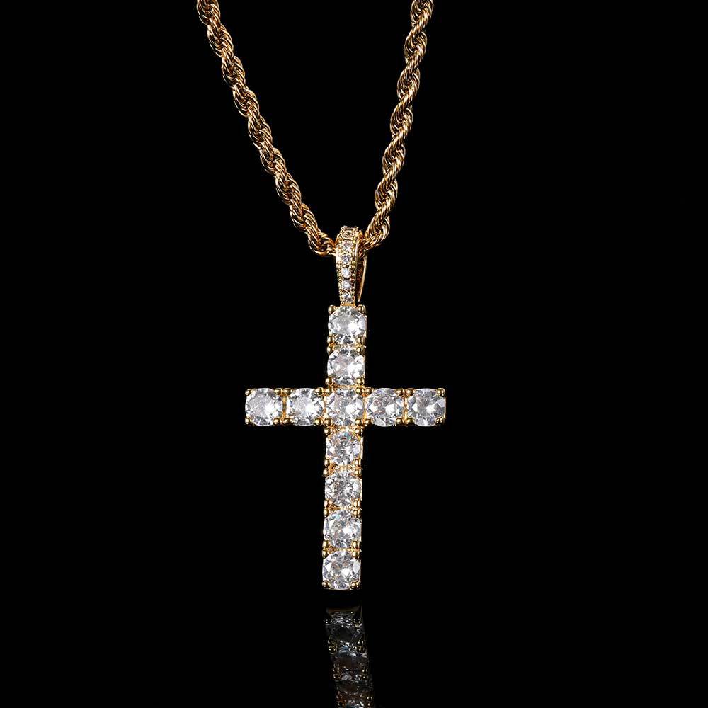 Collier en croix en or classique élégant