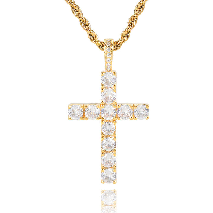 Collier en croix en or classique élégant
