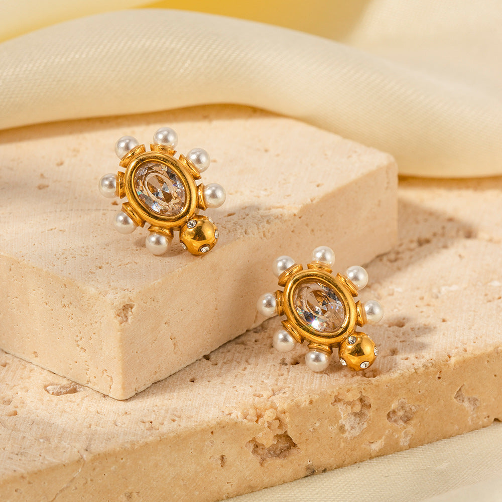Boucles d'Oreilles en Or Fines avec Perle