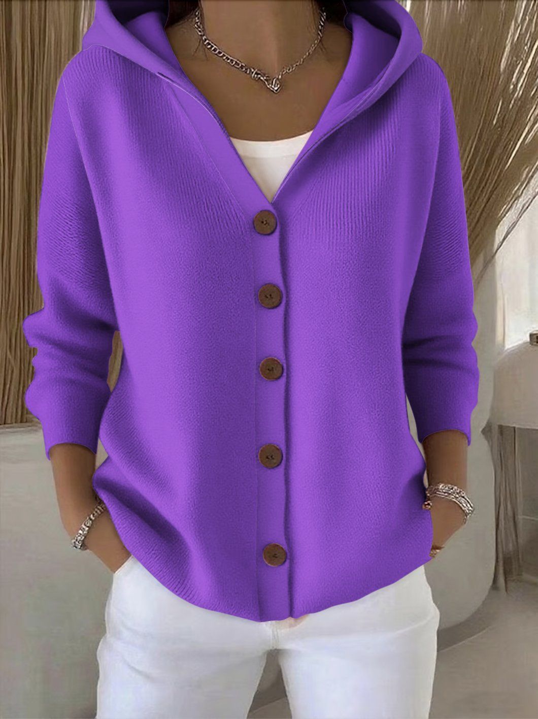 Zoé | Cardigan en Maille avec Capuche