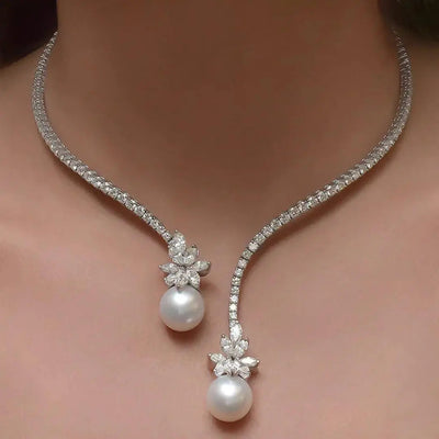 Collier élégant et lumineux avec des perles en argent sterling