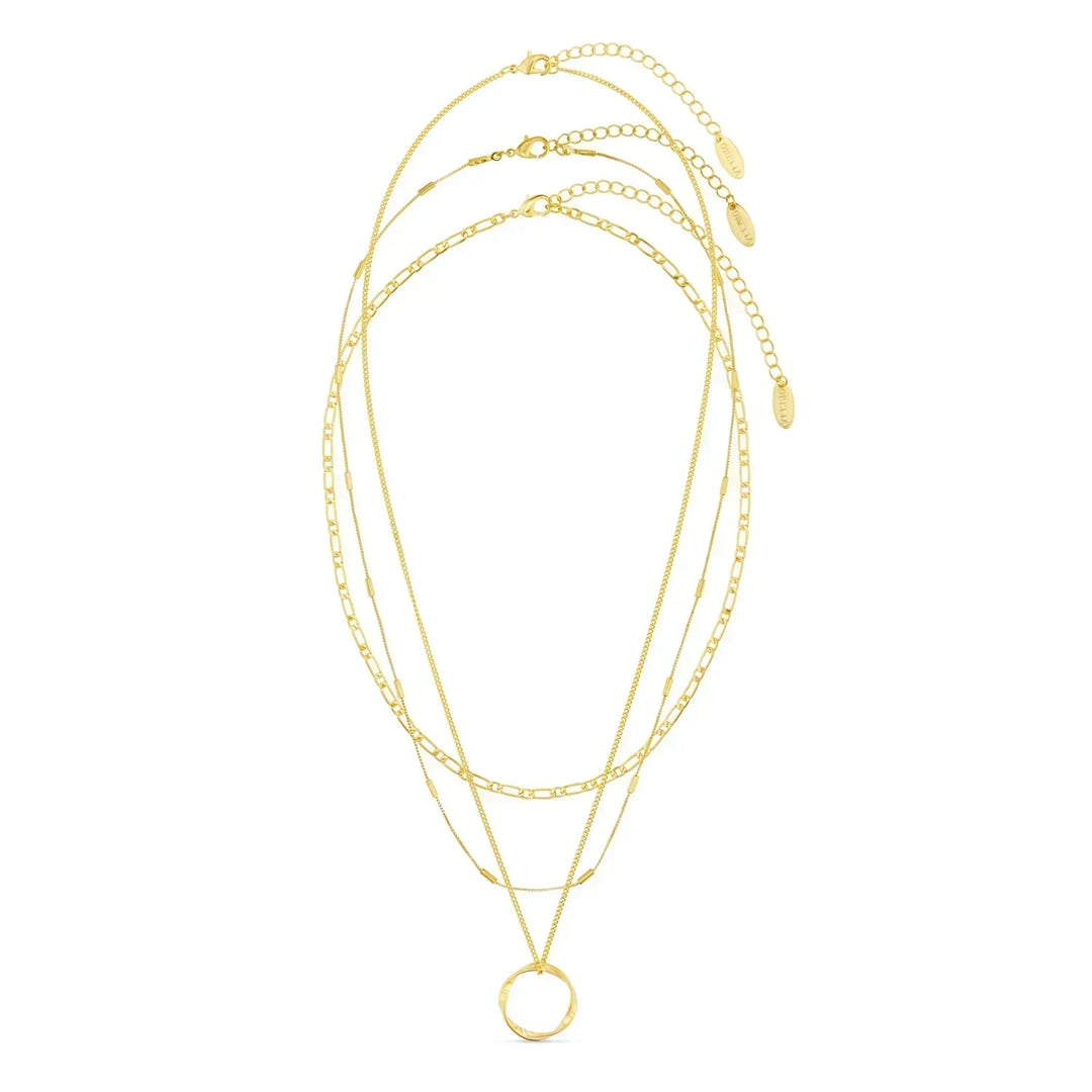 Collier ouvert Hoepel avec Trois Rangées en Or