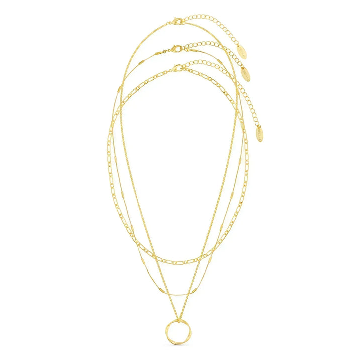 Collier ouvert Hoepel avec Trois Rangées en Or