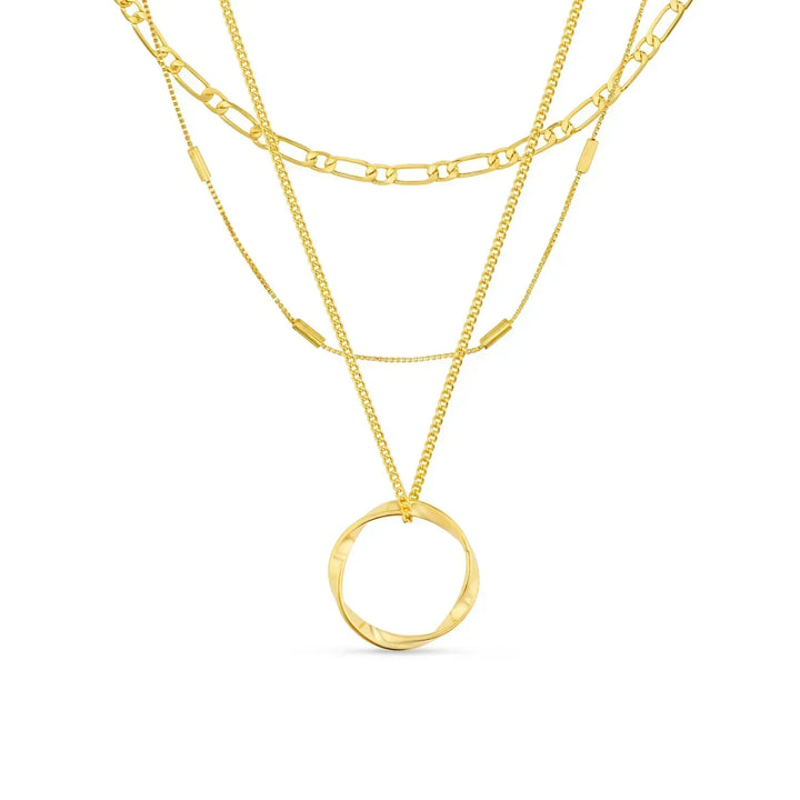 Collier ouvert Hoepel avec Trois Rangées en Or