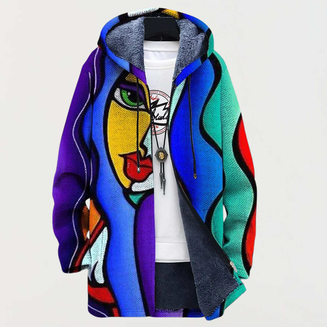 Veste avec graphisme coloré