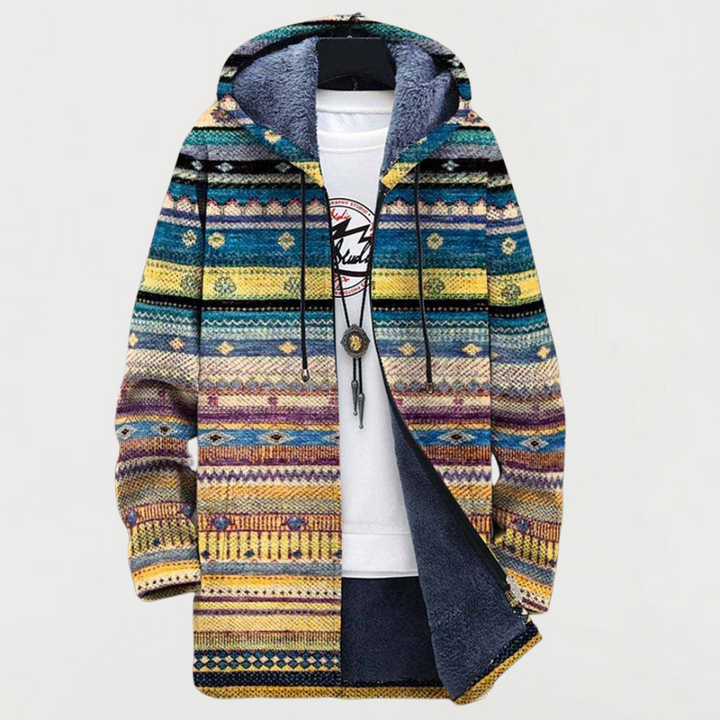 Manteau à volants avec motif tribal