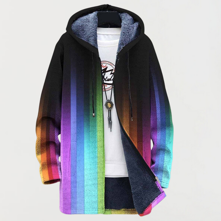 Veste avec une queue arc-en-ciel en dégradé