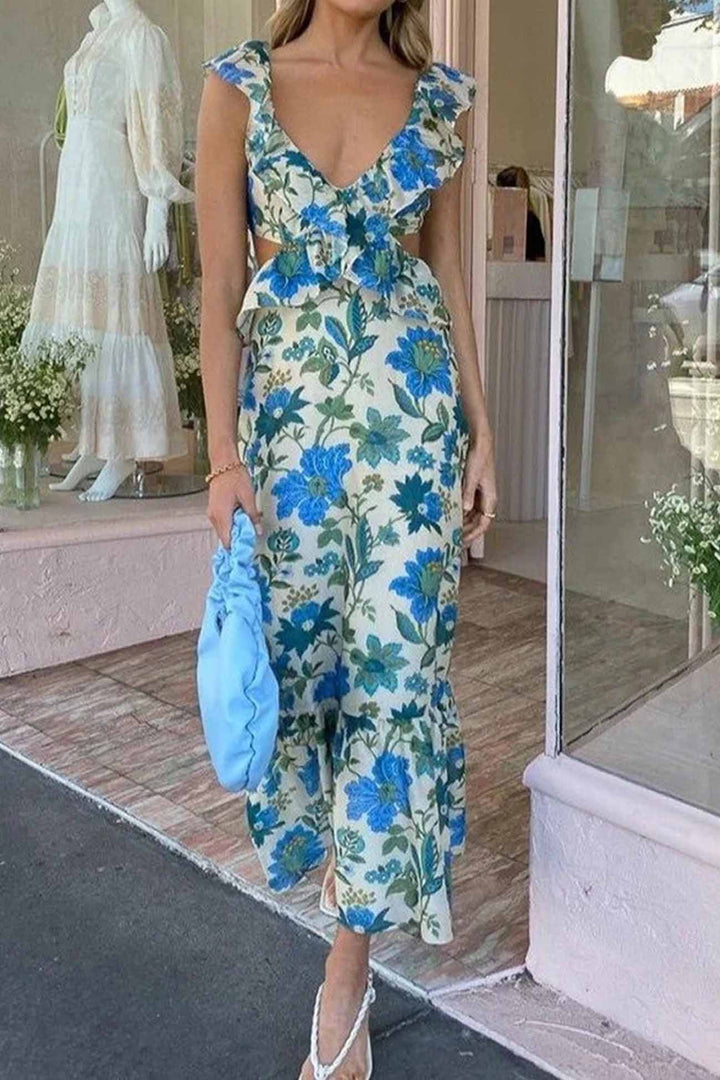 Yafit™ | Robe Fleurie avec Volants