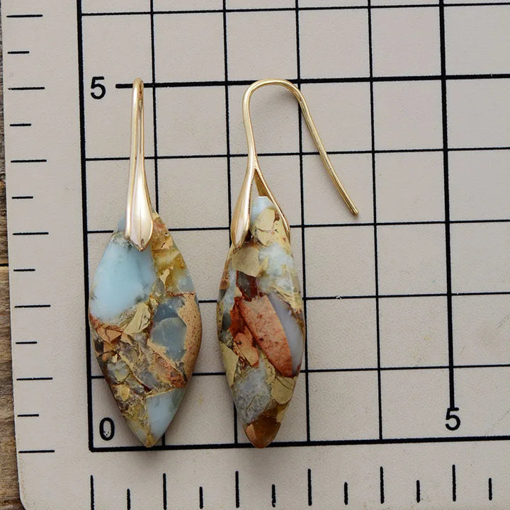Boucles d'oreilles en forme de goutte avec pierre naturelle