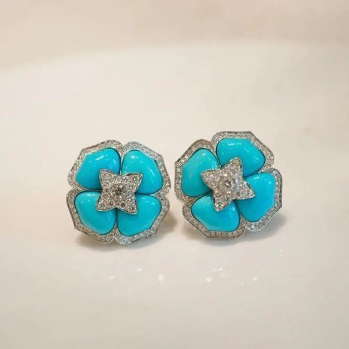 Boucles d'oreilles en argent bleu raffinées