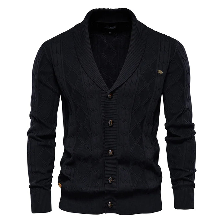 Waldemar | Cardigan pour hommes avec patte de boutonnage