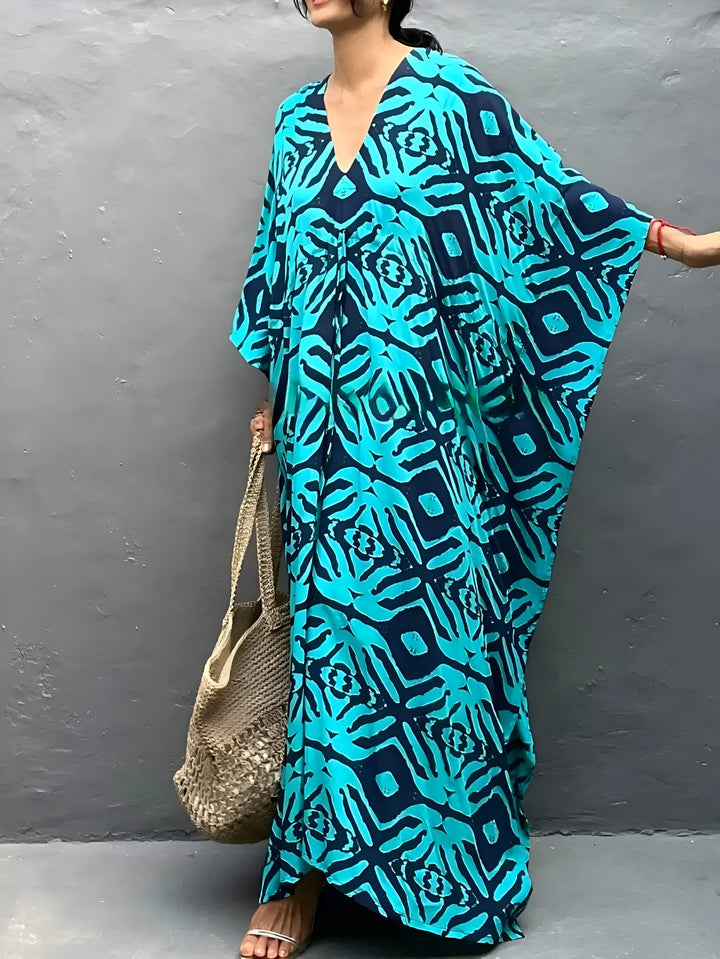 Nayla™ | Kaftan en coton avec col en V