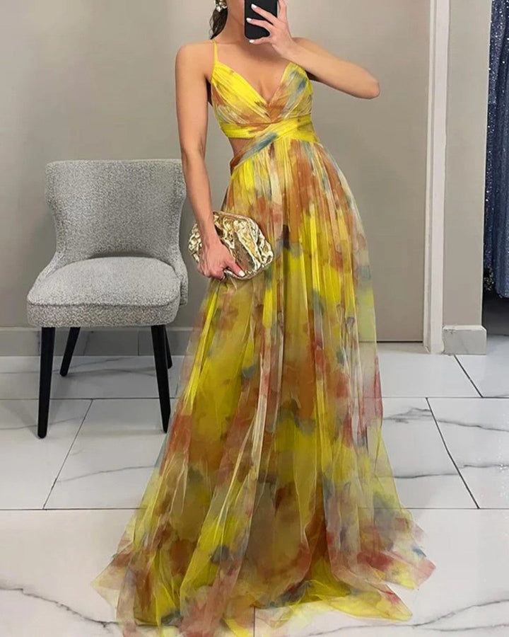 Claudia|™ Robe longue enchanteur avec imprimé floral