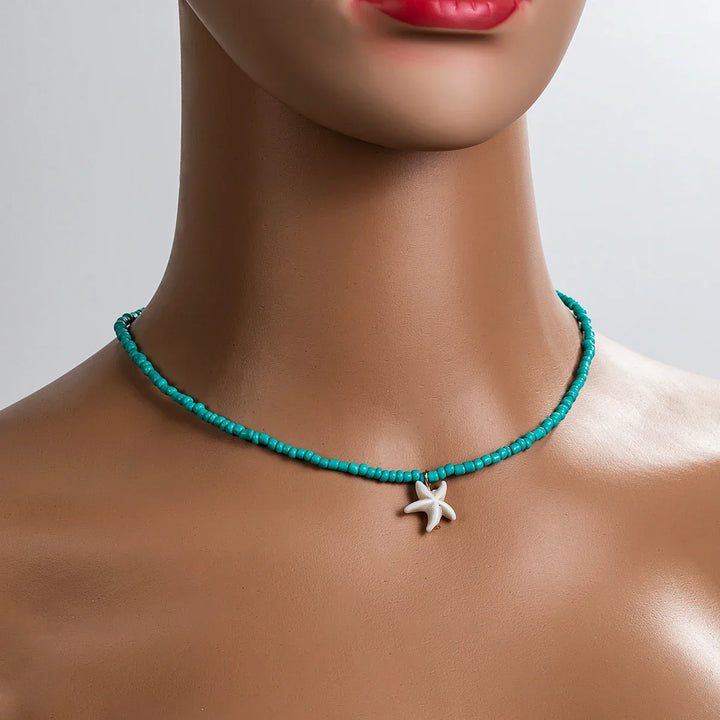 Collier Étoile de Mer Turquoise Bohème Chic