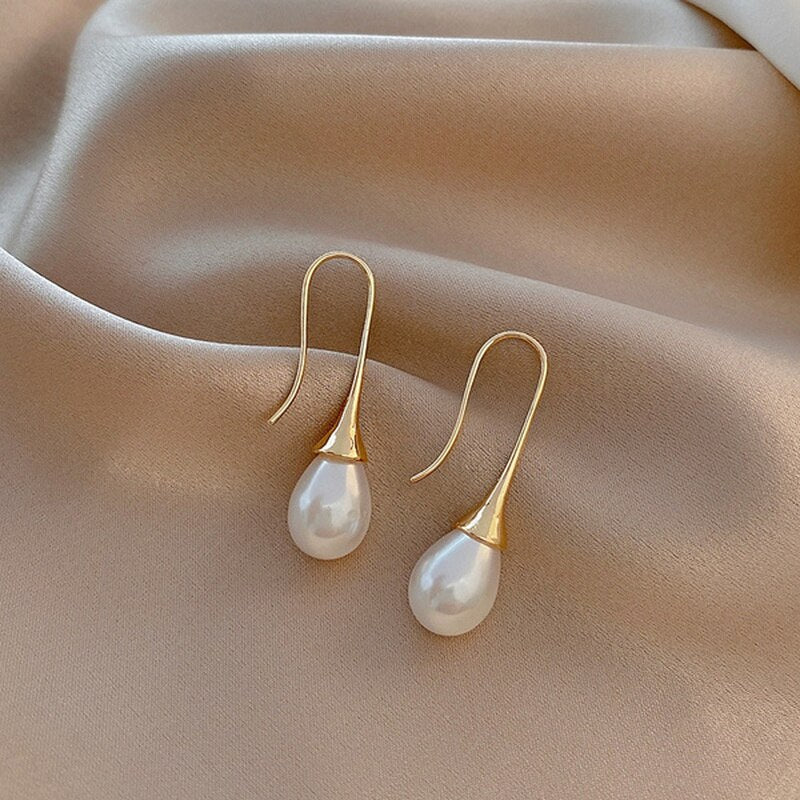 Boucles d'oreilles goutte avec perles