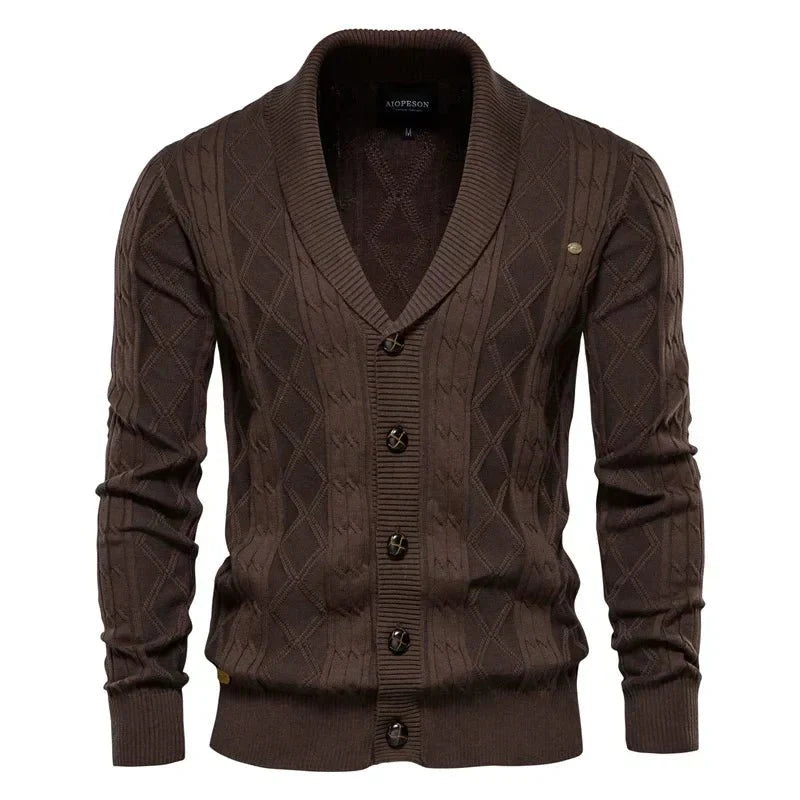 Waldemar | Cardigan pour hommes avec patte de boutonnage