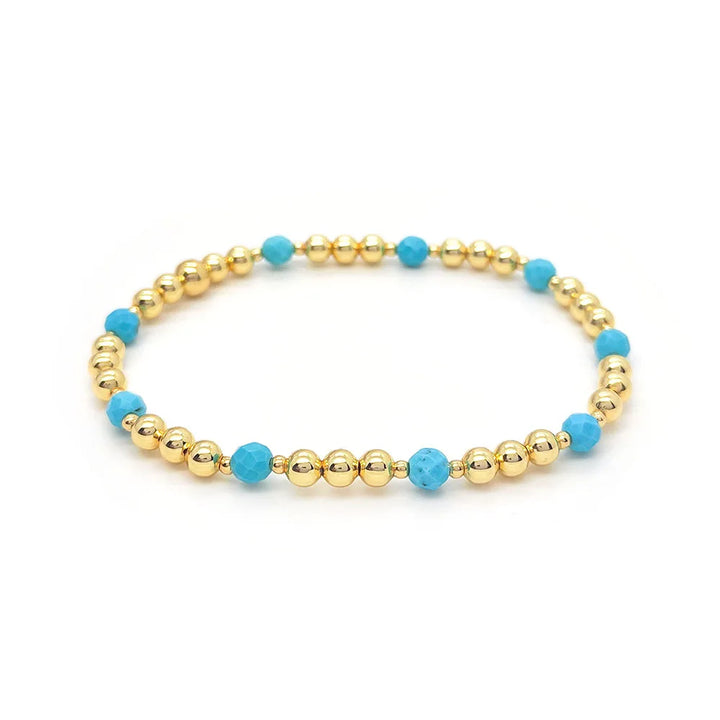Bracelet en perles de croix vintage en turquoise