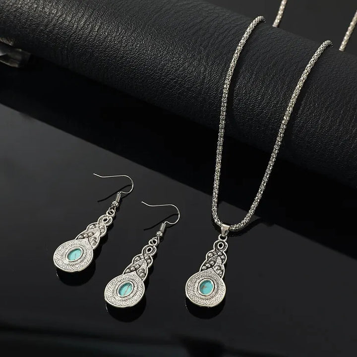 Ensemble de Bijoux en Pierre Turquoise Vintage
