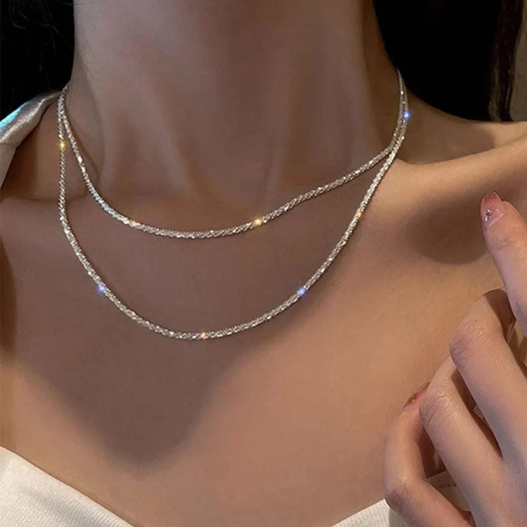 Pendentif à Double Couche avec Cristaux