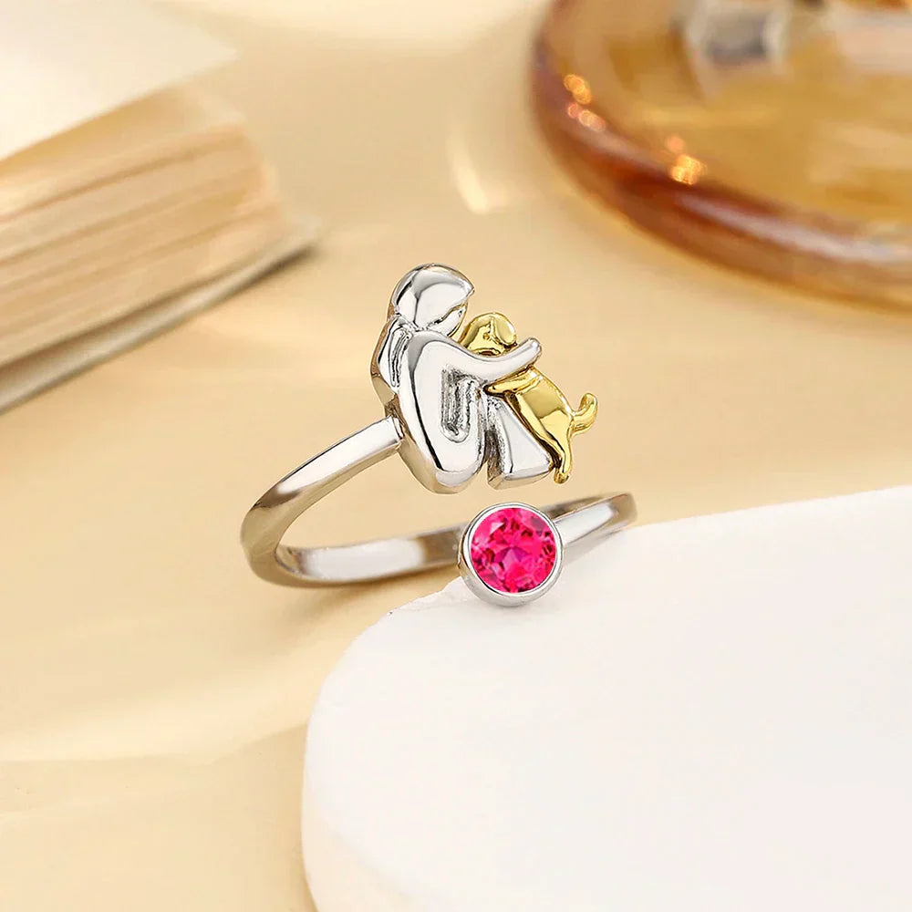 Rose™ - Bague avec Motif de Chien